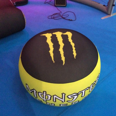 Inflatable ottoman for outdoor event with PVC